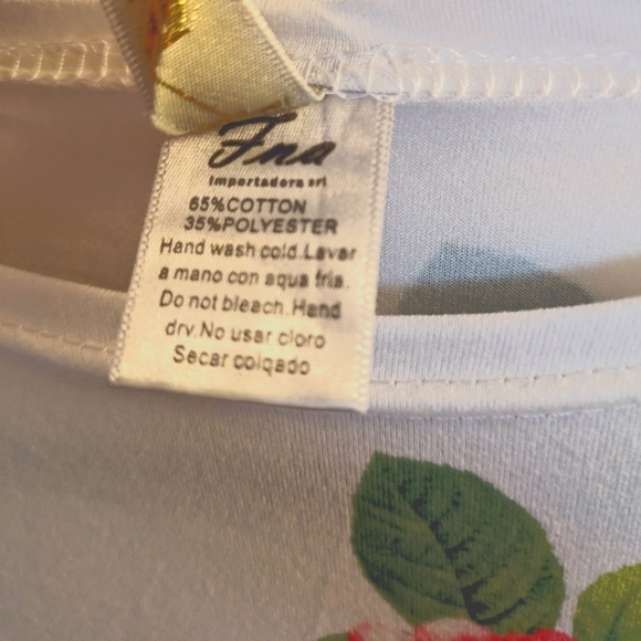 Pretty, Fitted, White & Pink floral SS dress, size S,M,L - Picture 2 of 4